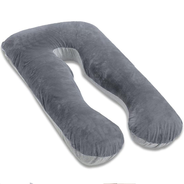 AS AWESLING Pregnancy Pillow, U Shaped Full Body Pillow, Nursing, Support and Maternity Pillow for Pregnant Women with Removable Jersey Cover (Grey)