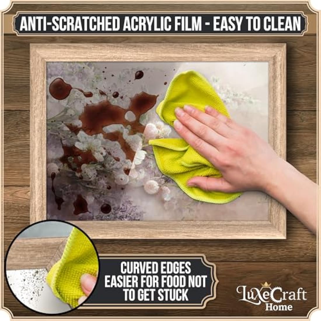 Empire Lap Tray with Bean Bag Cushion – Wooden Soft Padded Lap Tray with Cushion for Eating, Drinking & Laptop – Ideal for Breakfast, Dinner, Snacks & Work – Comfortable, Portable with Sturdy Design