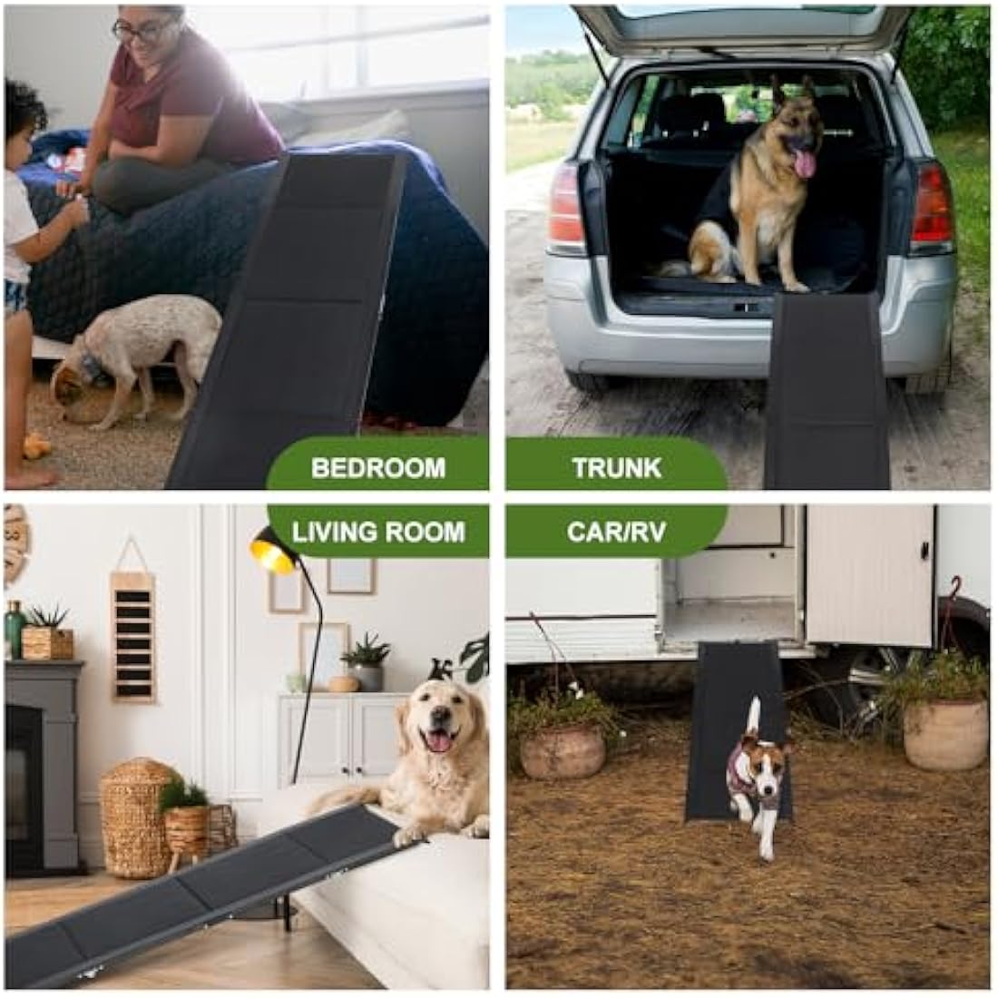 SMONTER Dog Car Ramp for Large Dogs, Folding Portable Pet Steps 180 x 44cm Extra Long Aluminum Dog Stairs with Nonslip Surface, Lightweight &Durable for Trucks, Cars and SUV, Supports up to 200 lb