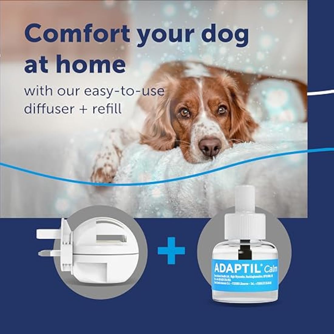 Adaptil Calm Home Diffuser For Dogs With 30 Day Refill, Adaptil Dog Calming Plug In Pheromone Diffuser To Help Reduce Anxiety And Stress In Pet Dogs, Pet Diffuser Helps Anxious Dogs Stay Calmer