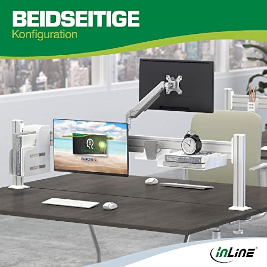 InLine Slatwall 23183B Monitor Bracket Long White