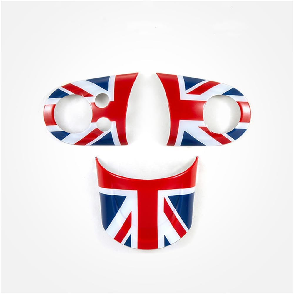 ABS Plastic Steering Wheel Decoration Trim Shell Sticker for Mini Cooper R55 Clubman R56 HatchBack R57 Convertible R58 Coupe R59 Roadster R60 Countryman R61 Paceman 2006~2016 B (Union Jack Gray)