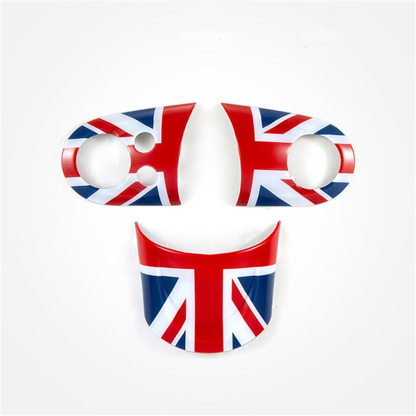 ABS Plastic Steering Wheel Decoration Trim Shell Sticker for Mini Cooper R55 Clubman R56 HatchBack R57 Convertible R58 Coupe R59 Roadster R60 Countryman R61 Paceman 2006~2016 B (Union Jack Gray)