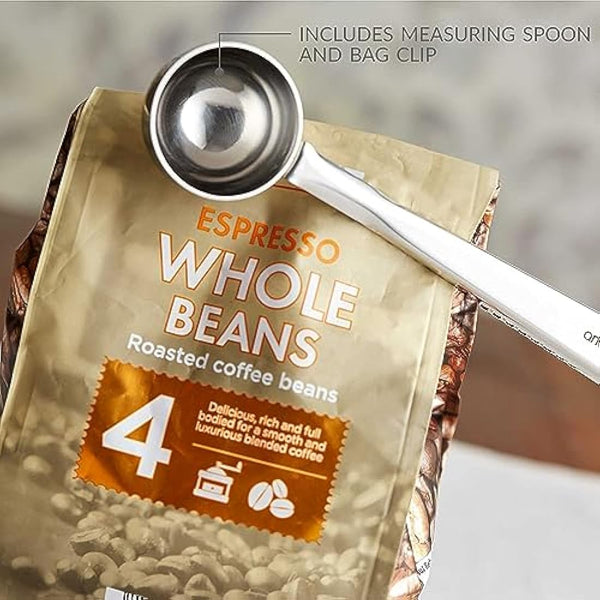 andrew james Double Walled Stainless Steel Cafetiere Gift Set With 3 Mesh Filters, Coffee Measuring Spoon And Bag Sealing Clip, Delicious French Press Coffee, Easy to Clean (1000ml, Stainless Steel)