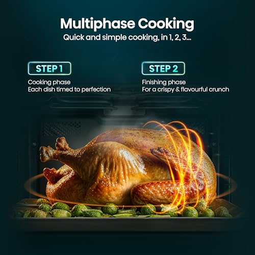 Hisense H23MOBSD1HUK 23 Litre 800W electronic Microwave with Auto Defrost, Digital Display, Smart Cook, Multi level cooking and Easy Clean- Black