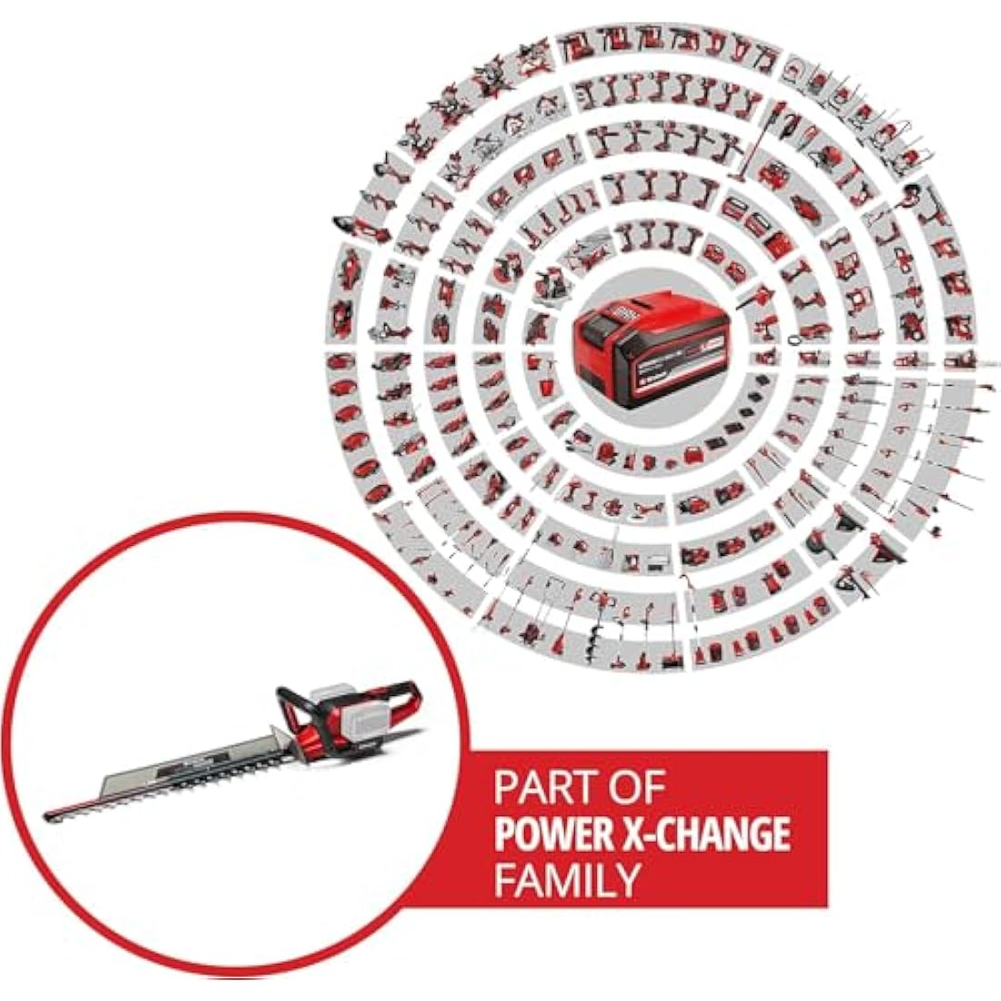 Einhell Power X-Change 36V Cordless Hedge Trimmer - 65cm (26 Inch) Cutting Length, Laser-Cut Diamond-Ground Steel Blades - GE-CH 36/65 Li Electric Hedge Trimmer Cordless (Battery Not Included)