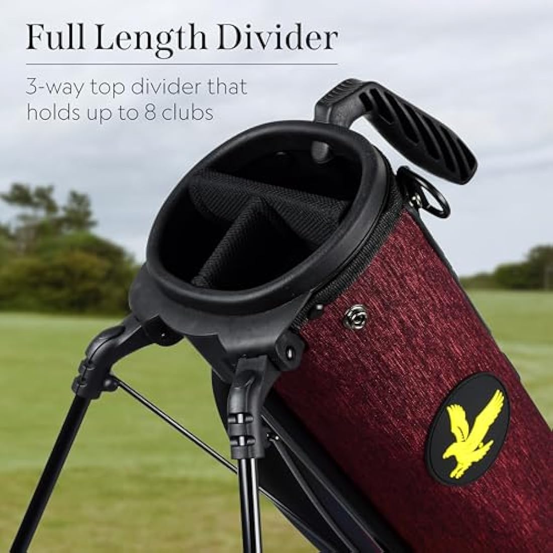 Lyle and Scott Gleneagle Golf Bag - Lightweight Golf Bags for Men with 3 Way Full Length Divider, Insulated Cool Pocket, Durable Handle, Retractable Stand, Padded Strap - Golf Stand Bag