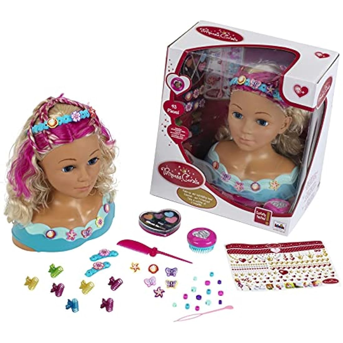 Theo Klein 5398 Princess Coralie Make up and hairstyling head Mariella