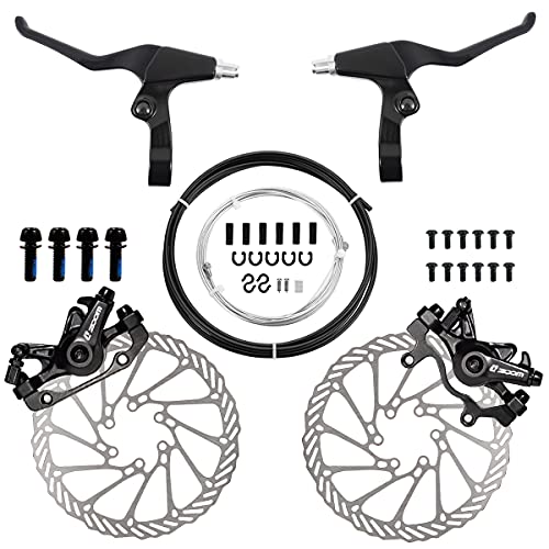 Chooee Bicycle Mechanical Disc Brake Set,Mountain Bike Front and Rear Line Pulling Brake Caliper For MTB ZYZS01