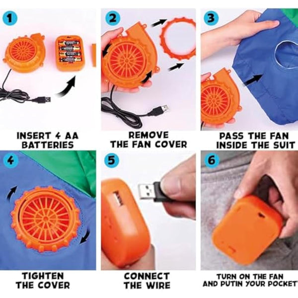 Inflatable Snail Disguise for Children | Size 120 to 150 cm | Made of Highly Resistant Polyester - Pleasant to Wear | Inflating System Included | Giant Animal | OriginalCup®