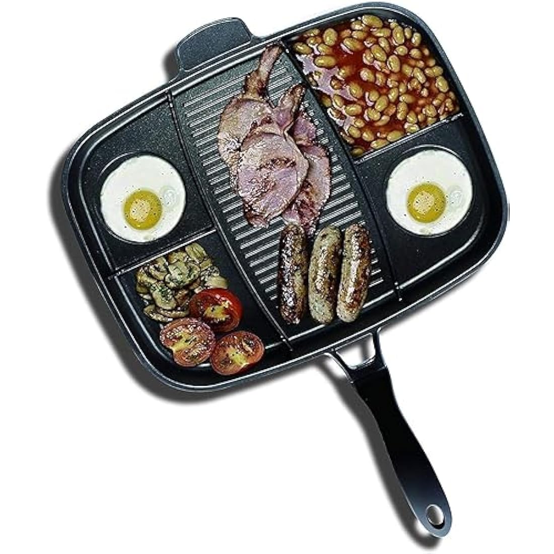 InGenious Lazy Man Frying Pan Multi Hob Cooker 5-in-1 Breakfast Cooking Skillet