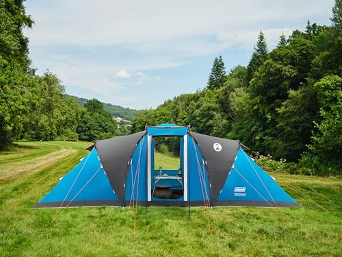 Coleman Spruce Falls 4 Tent | 4 Man Vis-a-Vis Family Tent with 2 opposite XXL size Bedrooms and Living area | 4 Person Camping Tent | 3000mm Waterproof | Sewn-in Groundsheet