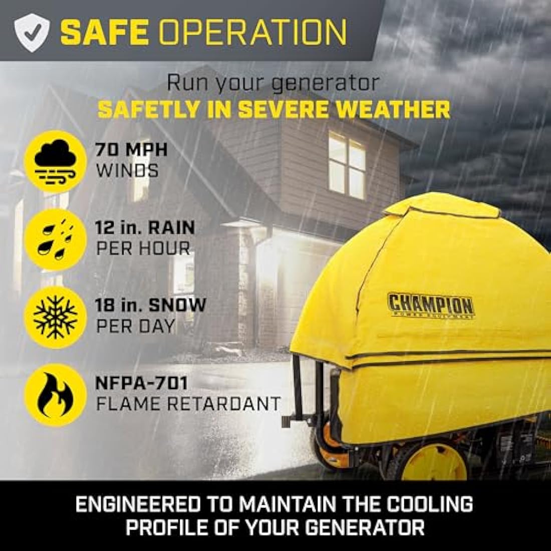 Champion Storm Shield Severe Weather Portable Generator Cover by GenTent® for 3000 to 10,000-Watt Generators