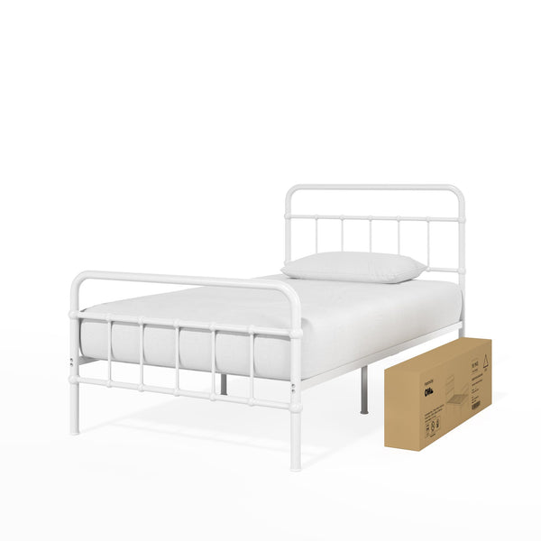 ZINUS Florence 3ft Single Bed Frame 90x190cm, Metal Platform Bed with Headboard and Footboard, Strong Steel Slat Support, Large Storage Space, Easy Assembly, Black