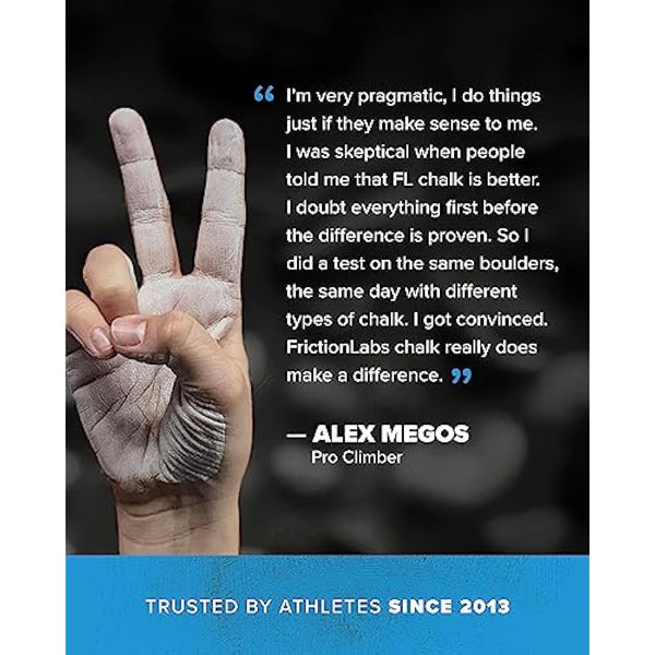 Friction Labs Premium Sports Chalk for Rock Climbing, Weight Lifting, Gymnastics, Tennis & More - Long Lasting Grip, Healthier Skin, Better Overall Performance - Endorsed by 100+ Pro Athletes