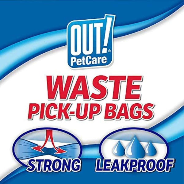 OUT! Dog Poo Bags, Strong, Leak Proof Dog Waste Bags 120 Green Bags