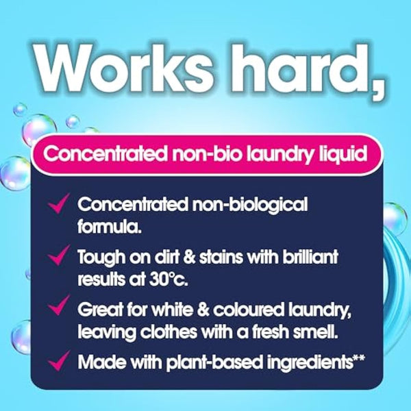 EcoZone Ultra Concentrated Biological Laundry Liquid, Bio Detergent, Washing Machine Powerful Clothing Stain Removal & Cleaning, Natural Vegan, Non Toxic, Eco Friendly, Gentle on Skin, 166 washes (5L)