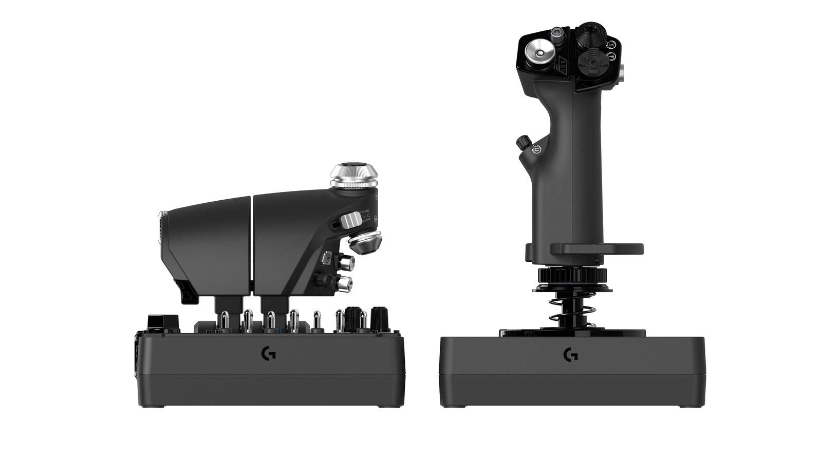 Logitech G X56 H.O.T.A.S Throttle and Joystick Flight Simulator Game Controller, 6 Dregrees of Freedom, 4 Spring Options, +189 Programmable Controls, RGB Lighting, 2x USB, PC - Black