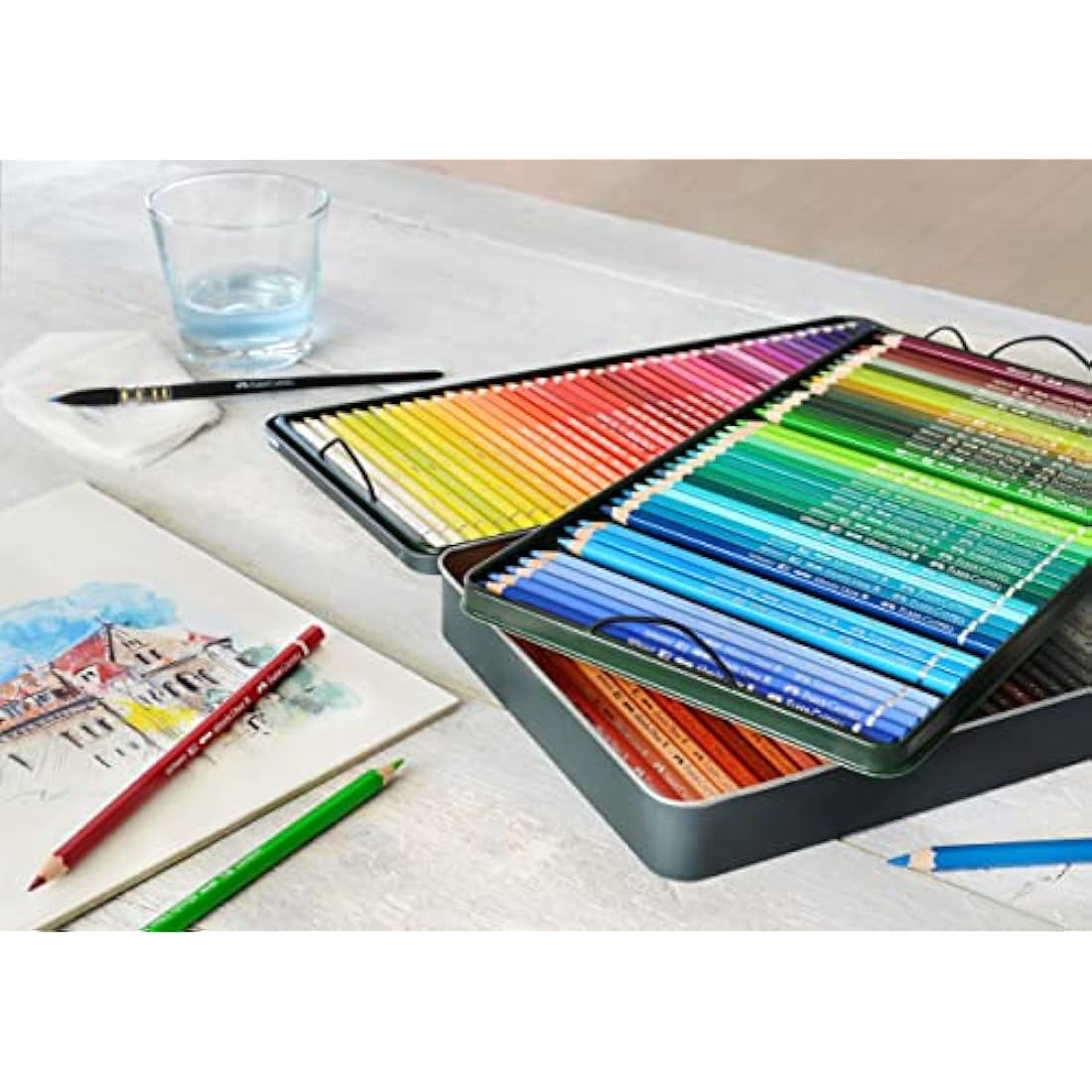 Faber-Castell Art & Graphic Albrecht Dürer Watercolour Pencil, Multicoloured, Tin Of 120, For Art, Craft, Drawing, Sketching, Home, School, University, Colouring