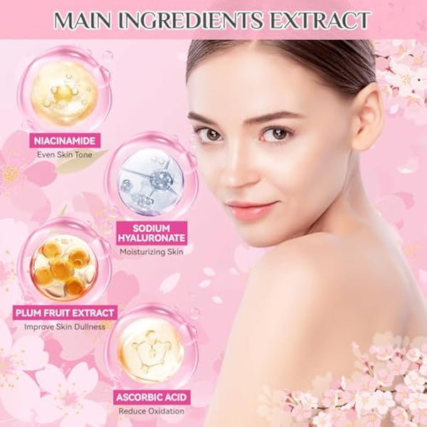 9 Pcs Bath Gift Sets, Pamper Gifts for Women, Sakura Bath Sets for Women Gifts with Body Wash, Lotion, Soap, Bath Bomb, Scrub, Hand Cream & Lip Mask, Home Spa Skincare Gift Set for Mom Teen Girls