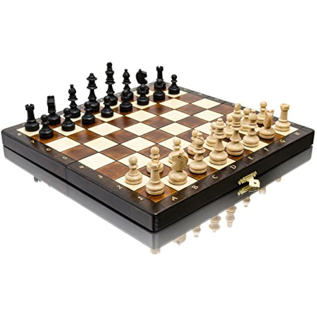 Master of Chess Magnetic Wooden Chess Set with Pieces 28 cm / 11 in - Handmade Foldable Travel Chess Set - Small Chess Set for Children and Adults