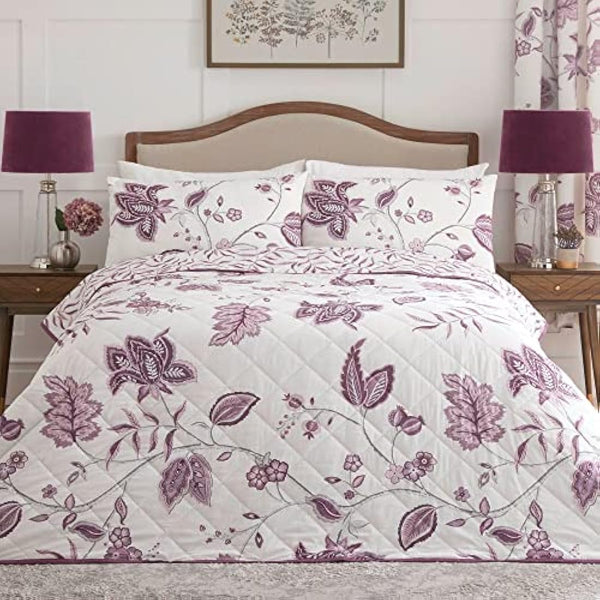 Dreams & Drapes Design - Samira - Quilted Bedspread - 200cm X 230cm in Plum