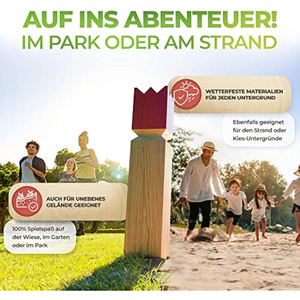 Liebholz® Original Kubb Viking Throwing Game [Test Winner] Includes Carry Bag & Game Instructions Swedish Chess Made of FSC Rubber Tree Wood - Robust XL Viking Game for Outdoor Use