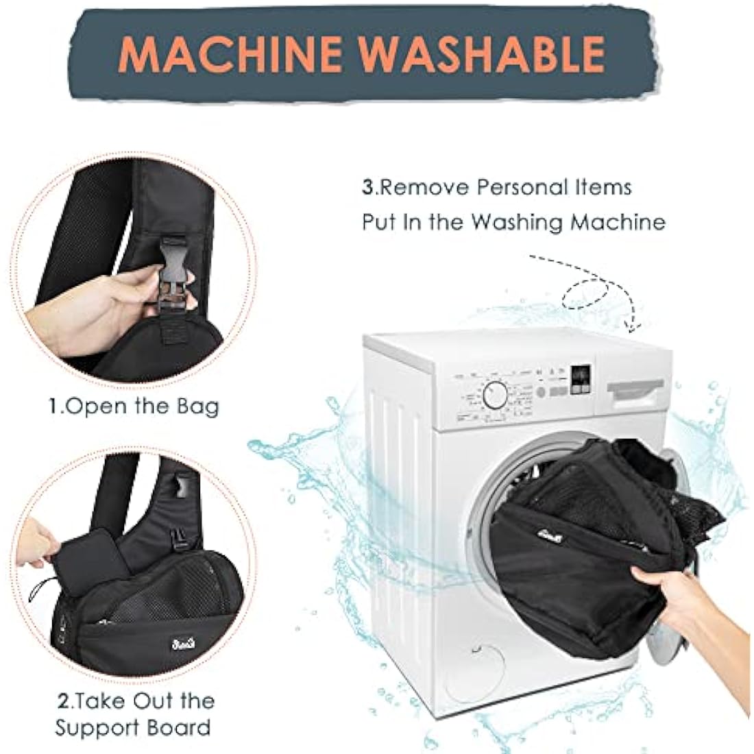 Eyein Pet Puppy Sling Carrier, Up to 12 lbs Hand Free Cat Dog Papoose, Hard Bottom Support Small Animal Travel Tote Bags with Breathable Mesh Adjustable Padded Strap Safety Belt Machine Washable