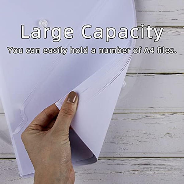 Clear Plastic Wallets A4-30 Pack Plastic Folders Document Wallet Files Popper Wallets with Pocket