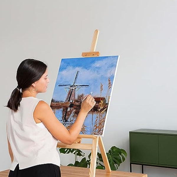 Elan Stretched Canvases 50x60 CM, 6-Pack for Painting, Painting Canvas Bulk, Adults Blank Paint Art Canvas, White