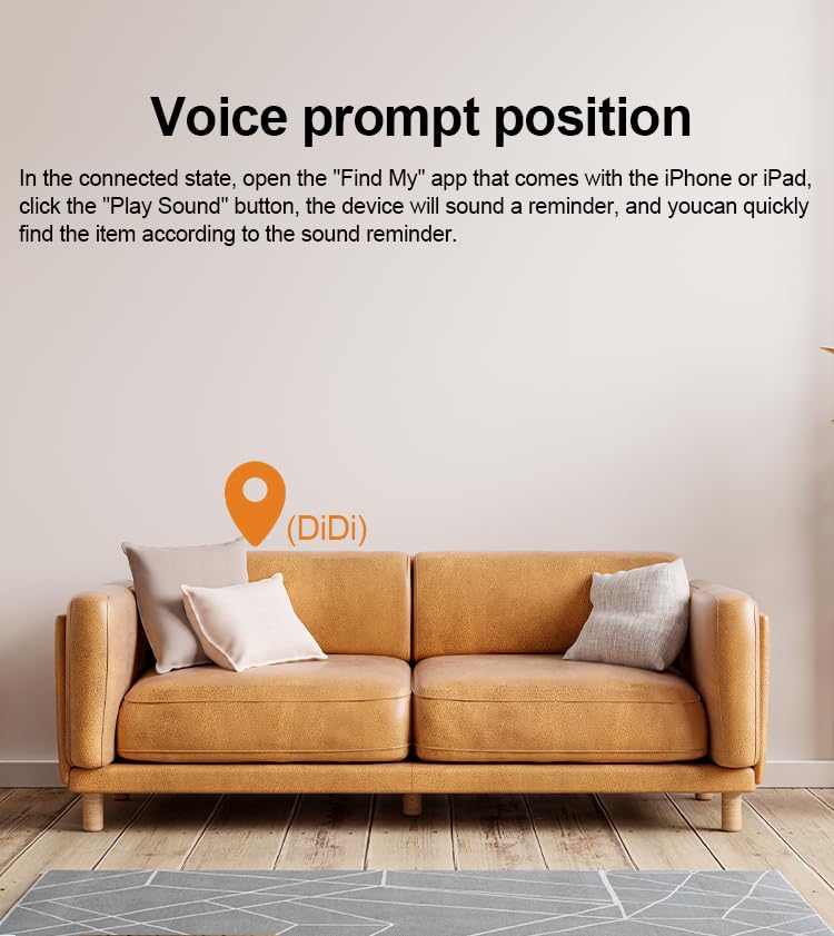 2 Pack GPS Tracker for Vehicles Work with Find My (iOS Only)-No Monthly Fee, IP69 Waterproof,Real-Time GPS Tracking Devices for Kids, Car, Keys,Luggage,Wallets,Dog,Cat,Easily Locate Lost Items(White)