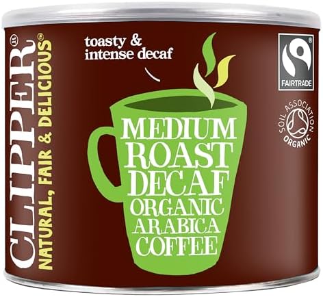 Clipper House Blend Organic Arabica Decaf Coffee | Organic Fairtrade Medium Roast | 500g Arabica Granules | Sustainable Fairtrade Coffee by Clipper Teas | Ethically Sourced & Eco Conscious