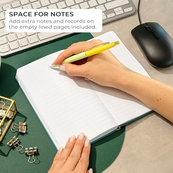 Clever Fox Password Book 2nd Edition – Hardcover Password Keeper with Laminated Alphabetical Tabs – Internet Address Notebook & Login Details Organizer Journal – 10.4x19.3cm (Dark Teal)