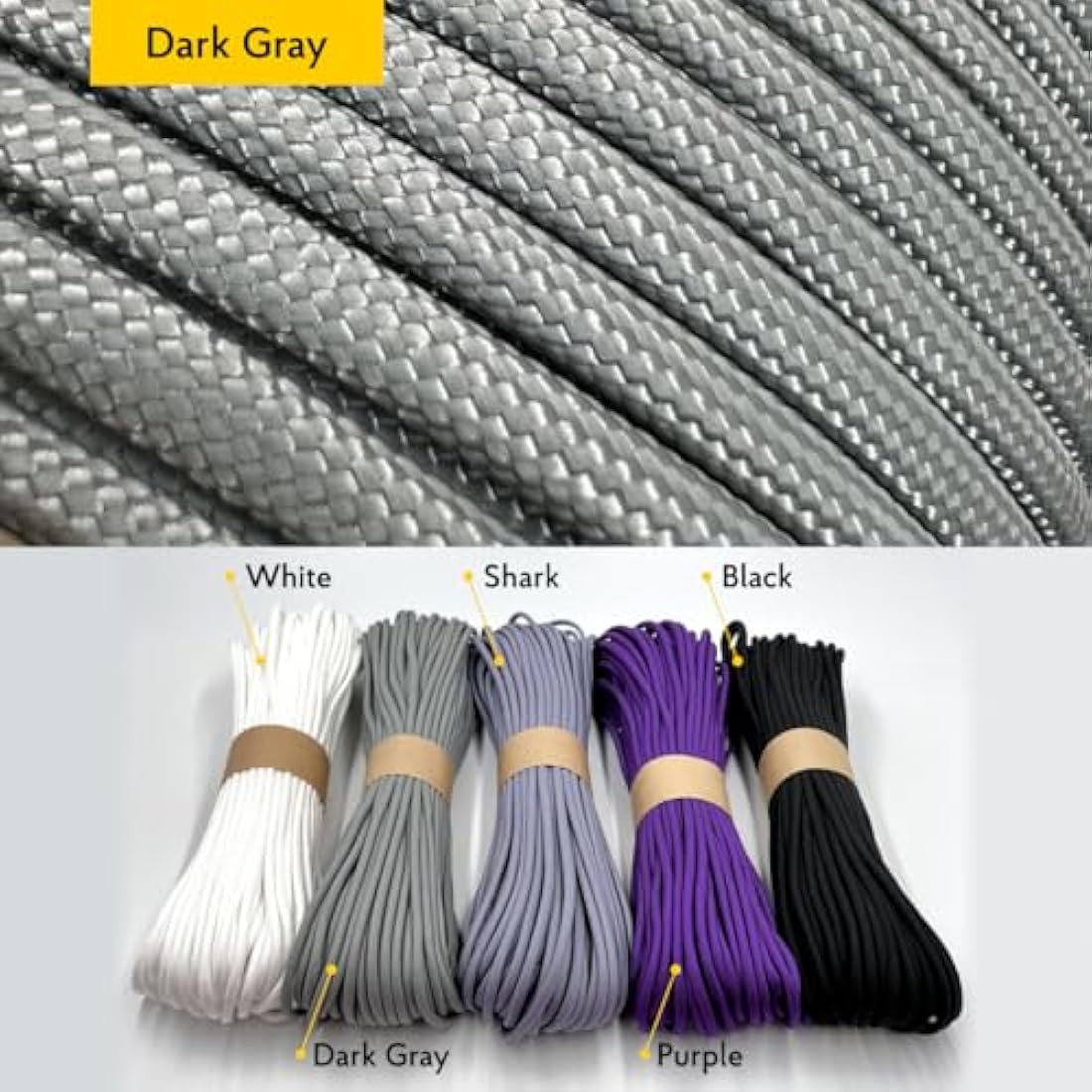 EdcX Paracord 4mm, 35+ Solid Colors (10m, 15m, 30m, 50m, 100m, 300m) | Ideal for Crafting, DIY, Camping, Survival, Outdoor | 100% Nylon Rope 4mm | Tactical Cord 550 Type III