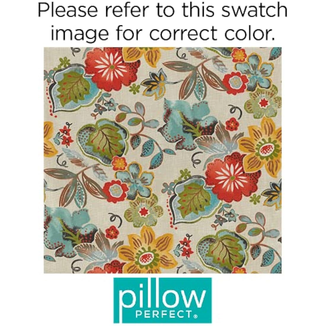 Pillow Perfect Tufted Bench/Swing Cushion, Floral, 60" x 18"