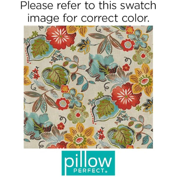 Pillow Perfect Tufted Bench/Swing Cushion, Floral, 60" x 18"