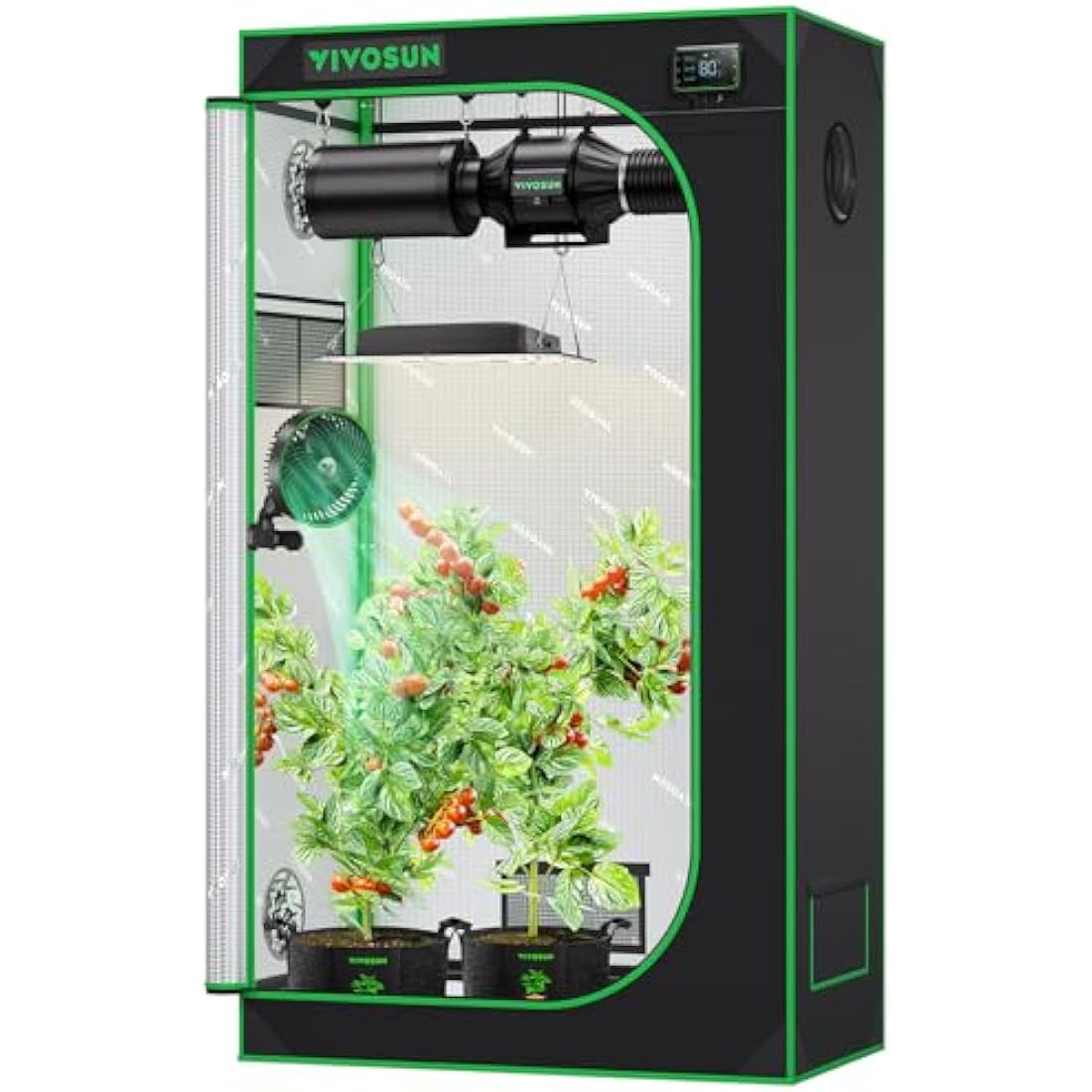 VIVOSUN Small Grow Tent 90x50x160cm Grow Tent Mini with Highly Reflective Mylar Sealed Floor Design, Ventilation Window and Cable Entry Hole for Aerogarden Hydroponic Growing System