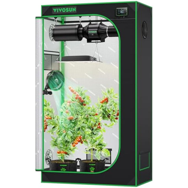 VIVOSUN Small Grow Tent 90x50x160cm Grow Tent Mini with Highly Reflective Mylar Sealed Floor Design, Ventilation Window and Cable Entry Hole for Aerogarden Hydroponic Growing System