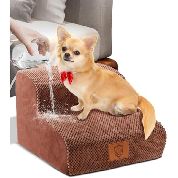 Masthome Dog Steps for Bed, 2-Step High-Density Foam Dog Ramp, Non-Slip Pet Stairs for Small Dogs and Cats, 40x40x30cm