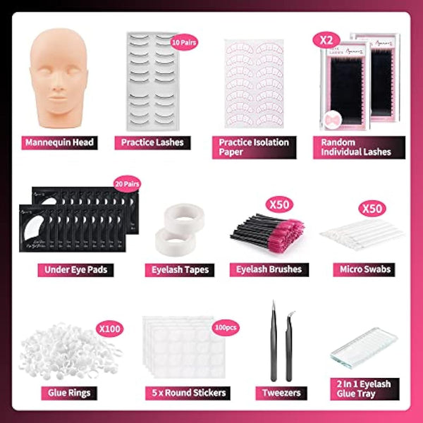 Beauty7 Eyelash Extension Mannequin Head Silicone Face with Detachable Eyelids, Washable Simulation Silicone Eyelash Practice Face Makeup Training Skin