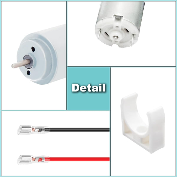 2 Pcs 545 Micro Motor DC 3.7-7.4 V 23500 RPM Long Shaft High Torque Gear RC Power Wheel Mini/Small Motor with Spring Wire, for RC Toy Car/Robot/Mini Fan/Electric Drill/UAV/DIY/Test