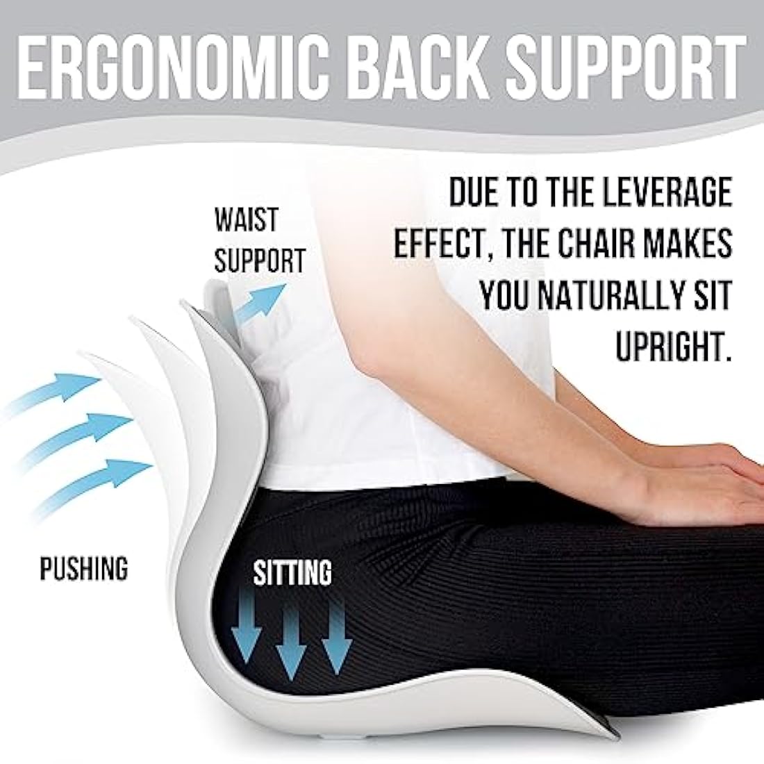 ERGONIX Lumbar Support Posture Corrector Chair for Adults – Large Ergonomic Back Support Chair for Posture Correction and Lower Back Pain Relief – Portable Lumbar Support Posture Corrector for Chair