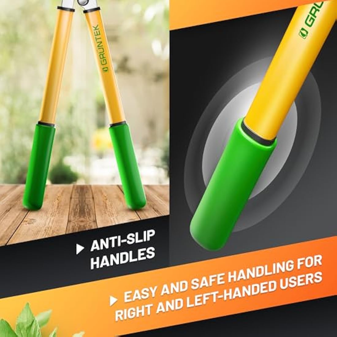 GRÜNTEK Anvil Pruning Loppers 470 mm, SHARP lopping shear GRIZZLY 470 mm, with Gear Drive cutting system. TWO in ONE Secateur and loppers !!