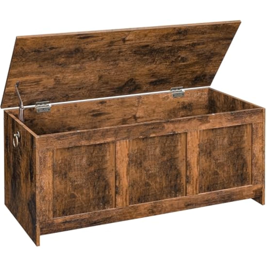 HOOBRO Storage Chest, Wooden Storage Bench, Blanket Storage Box, Wooden Storages Chest Trunk, Large Toy Chest, Shoe Storage Bench, 100 cm, U-Shaped Opening, Rustic Brown EFG141CW01