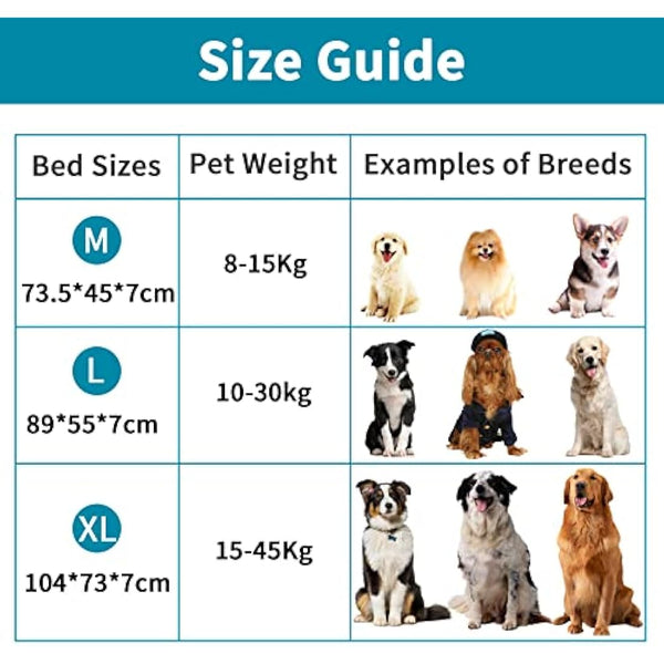 Geegoos Memory Foam Bed with Washable Removable Cover for Large Dogs,Orthopedic Mattress with Non-Slip Bottom/Waterproof Liner, Suitable for Dog Crates(89x55x7cm,Grey)