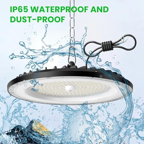 4 Pack 150W UFO LED High Bay Light 22500LM, 6000K Super Bright Workshop Lighting, IP65 Waterproof LED Garage Industrial Lights, Commercial Bay Lighting for Workshop, Warehouse, Garage, Factory