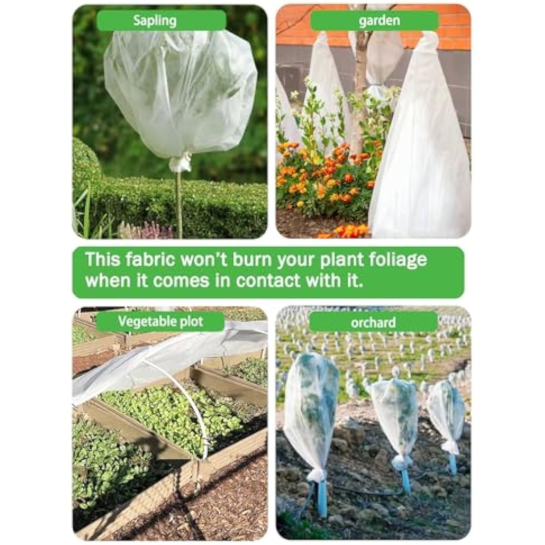 Abimars Garden Fleece 30gsm, 3m x 5m Horticultural Fleece for Plants, Plant Fleece Frost Protection, Non-Woven Fabric Cover Frost Protection for Plants