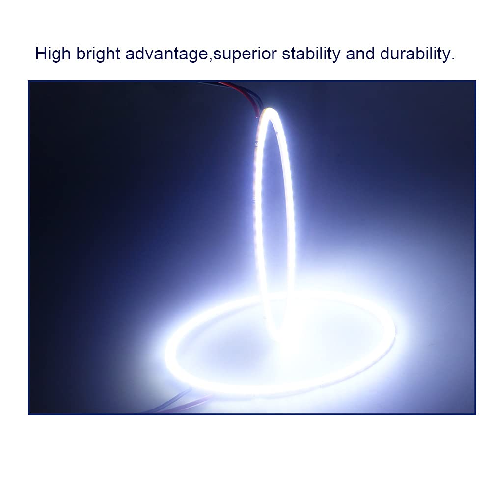 Qasim Car Angel Eyes COB Light Halo Ring 120MM 93SMD Headlight Lamp White 12V 24V(Pack of 2PCS)