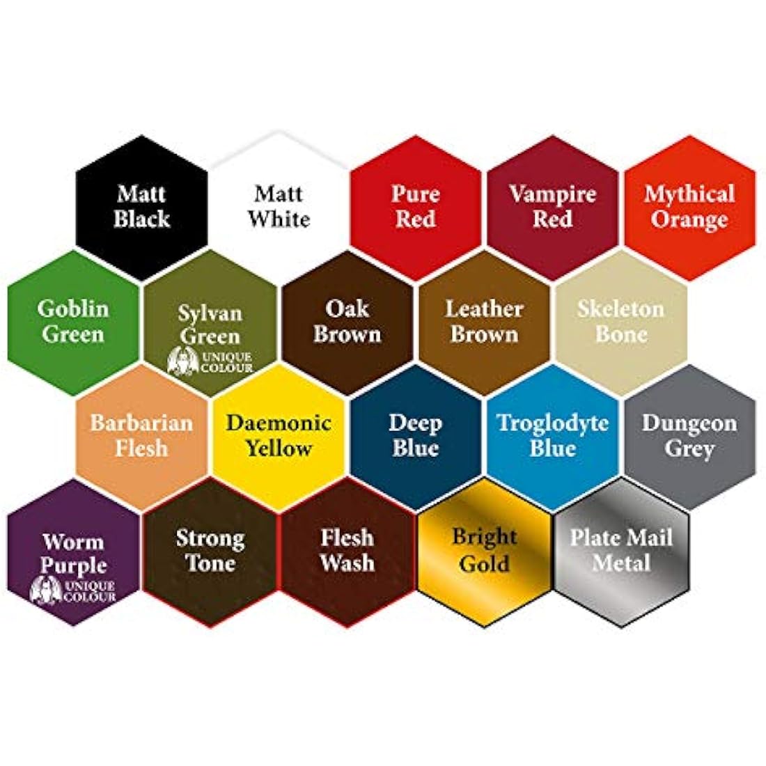 Grinning Gargoyle Fantasy Miniature Paint Set - 20x Miniature Paints including Brush - Starter Set for Tabletop Figures & DnD