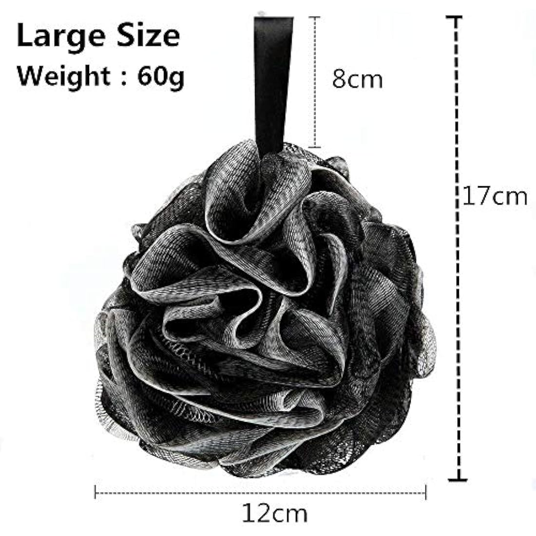 3 Pack Bath Shower Sponge JollyJelly Mesh Bath Loofahs Body Scrubber Brush for Women Men Exfoliate Skin Clean Soothe Skin (60g/PCS)